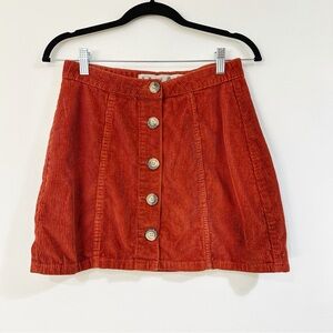 Denim&Co Rust Corduroy Mini Skirt Size 6